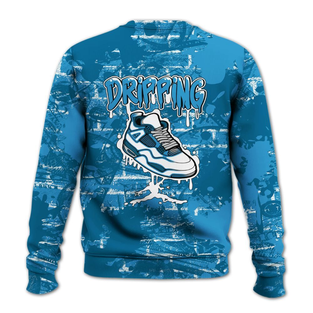 Sweatshirt To Match Powder Blue 9s - Dripping Shoe 4S Graphic Street Art All Over Print