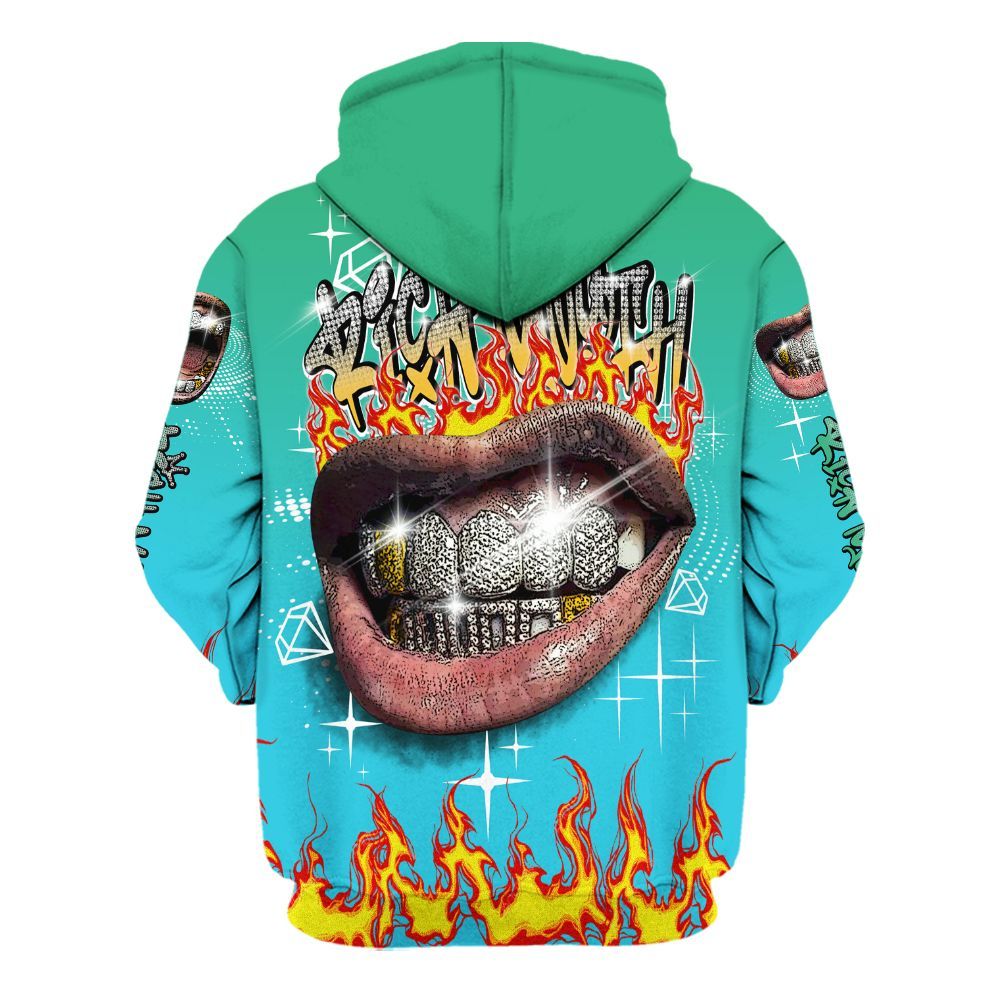Hoodie To Match Dunk Chunky Dunky - Rich Mouth Fire Rap Retro 90s All Over Print