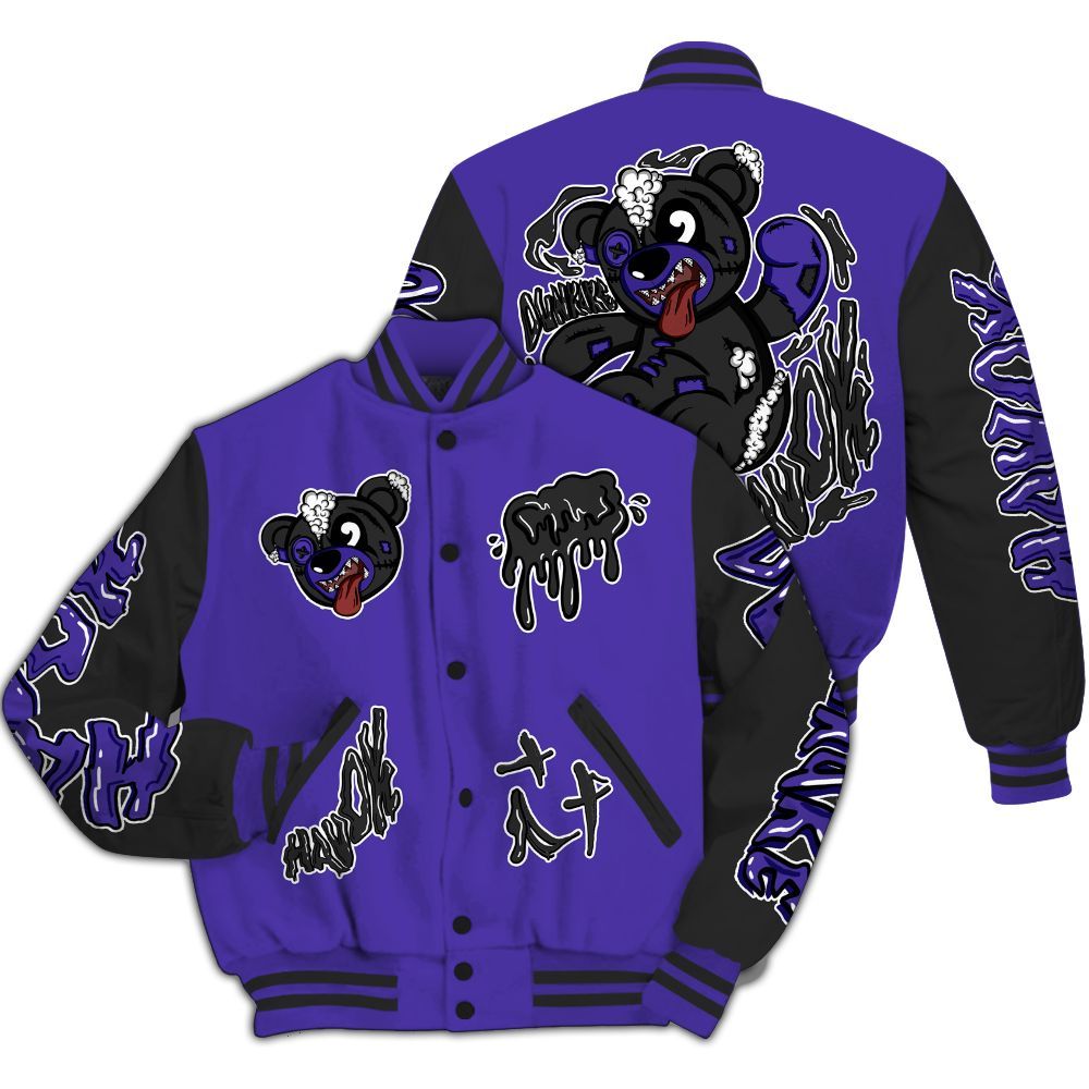 Varsity Jacket To Match Field Purple 12s - Havok Bear All Over Print