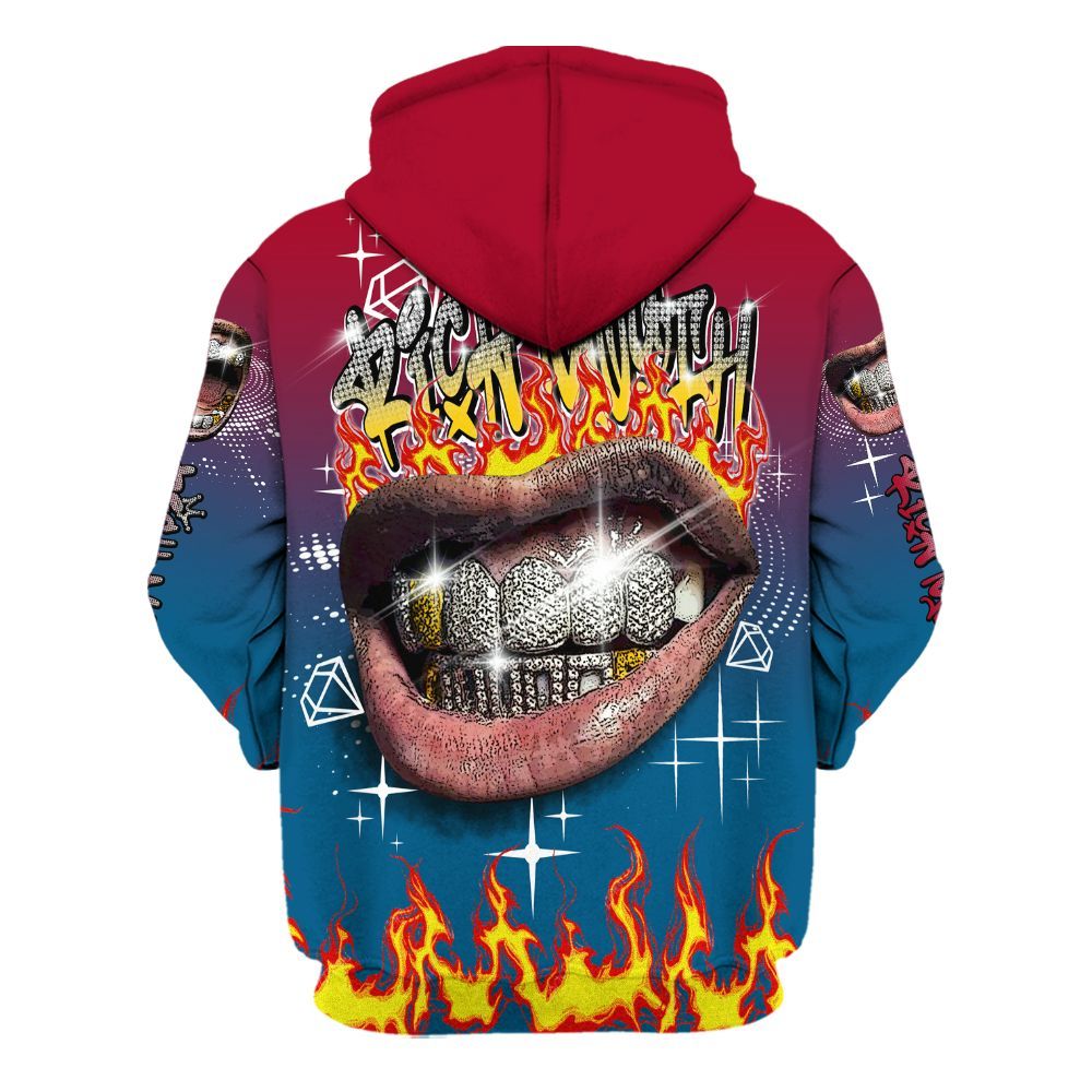Hoodie To Match GS Messy Room 4s - Rich Mouth Fire Rap Retro 90s All Over Print