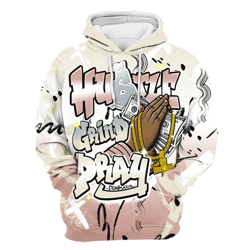 Hoodie To Match Air Force Low 1 Arctic Orange - Money Hustle Grind Pray All Over Print