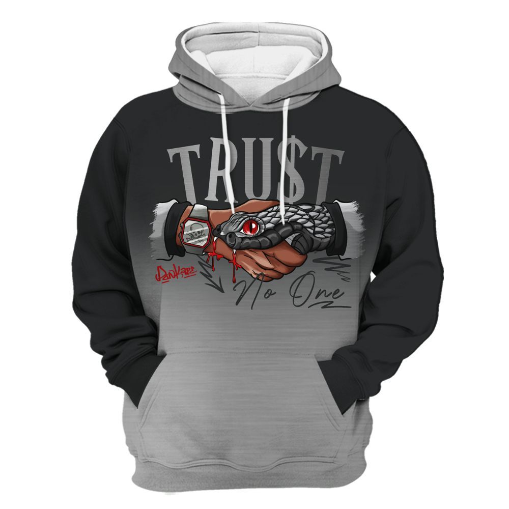 Hoodie To Match Metallic Silver 14s - Snake Trust No One Drip All Over Print