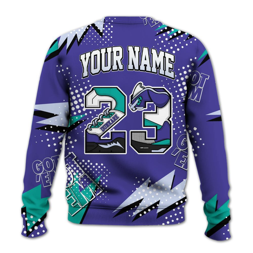 Sweatshirt To Match Retro Grape 5s - 23 Custom Name 5s All Over Print