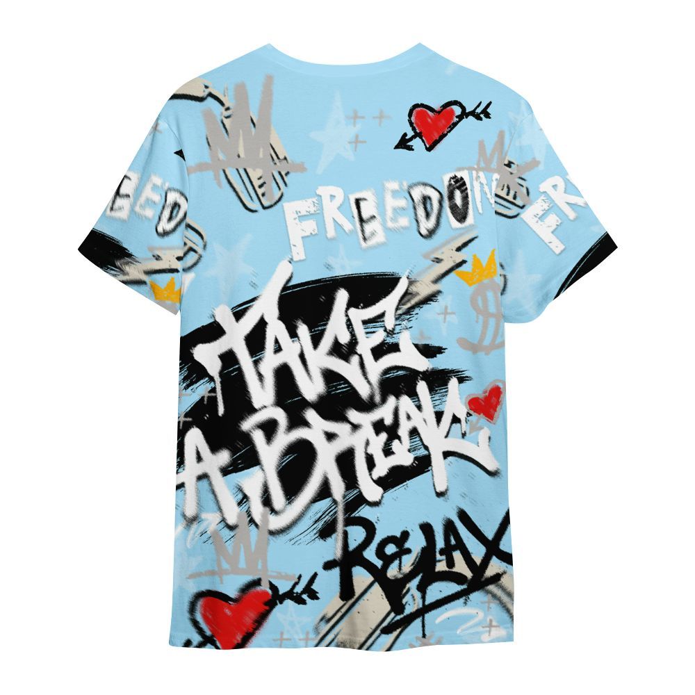 Shirt To Match Retro SoleFly 13s - Take Break Freedom Graffiti Streetwear All Over Print