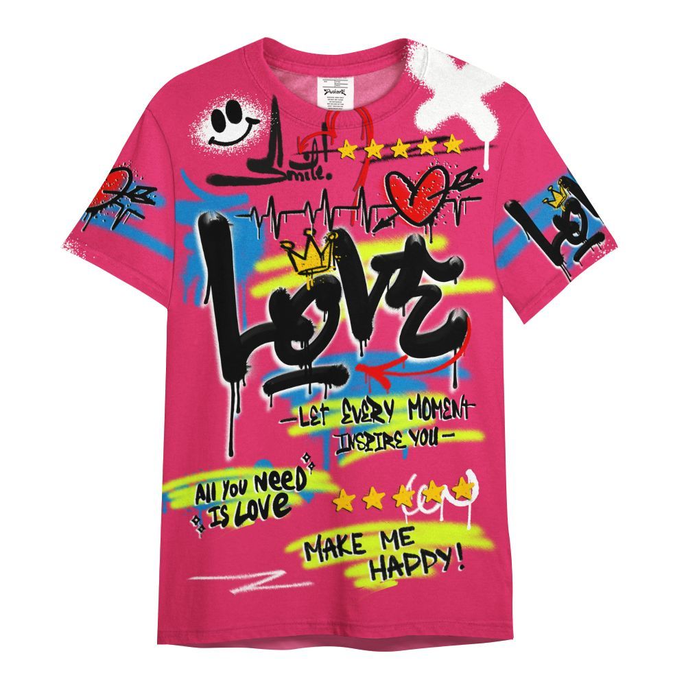 Shirt To Match Ja 3 Kool Aid - Happy Love Beats Graffiti Streetwear All Over Print