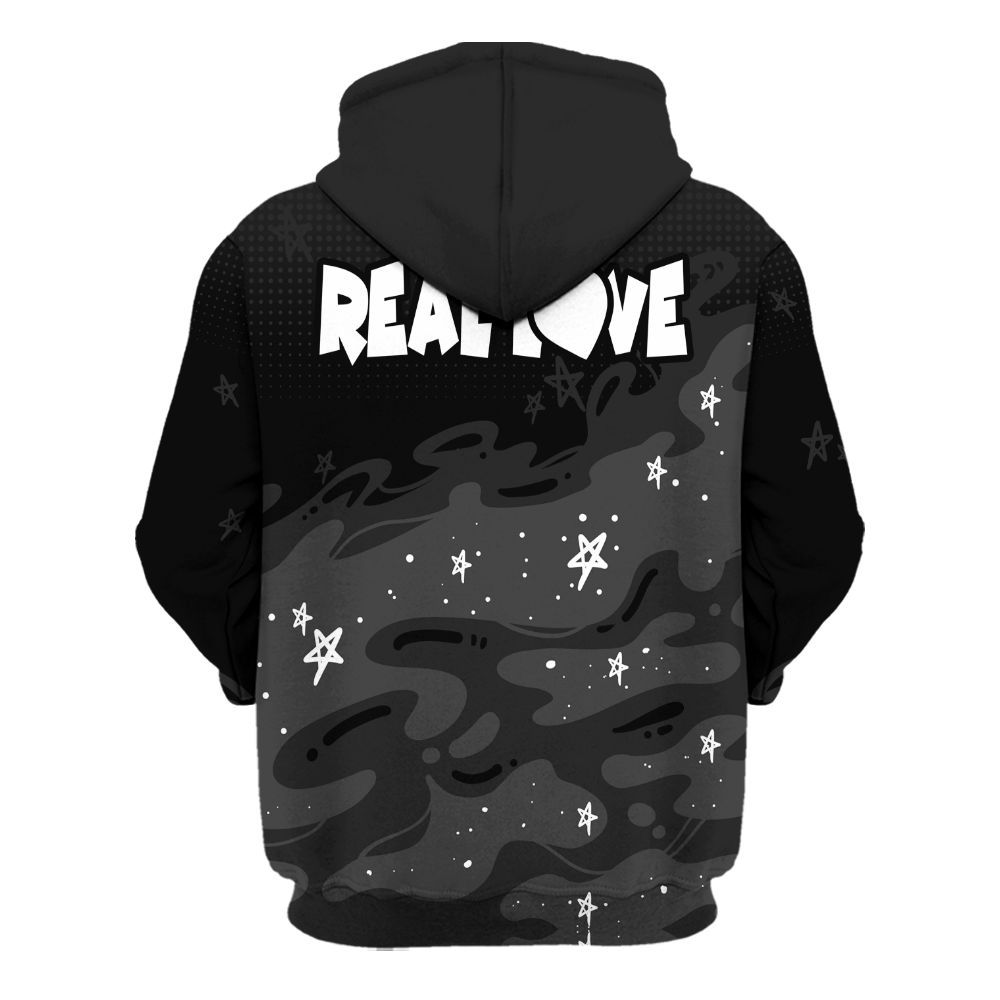 Hoodie To Match Black Cat NET 4s - Sincere Fondness Bear Stars All Over Print