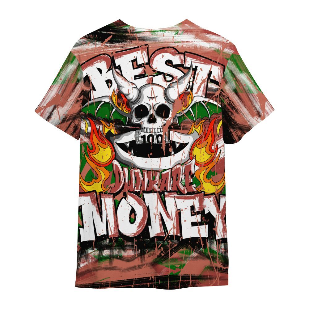 Shirt To Match Dune Red 13s - Money Skull Smile Fire All Over Print