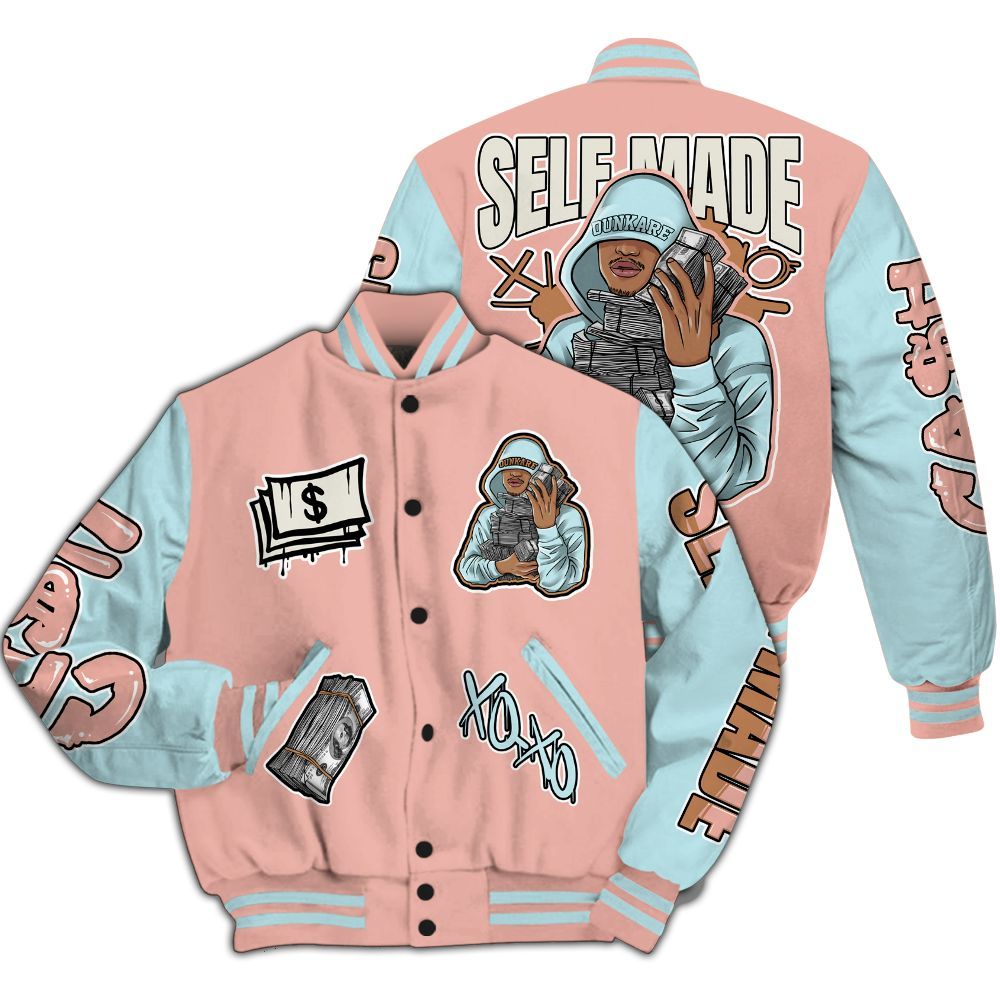 Varsity Jacket To Match Dunk Low Glacier Arctic - Selfmade Unique All Over Print