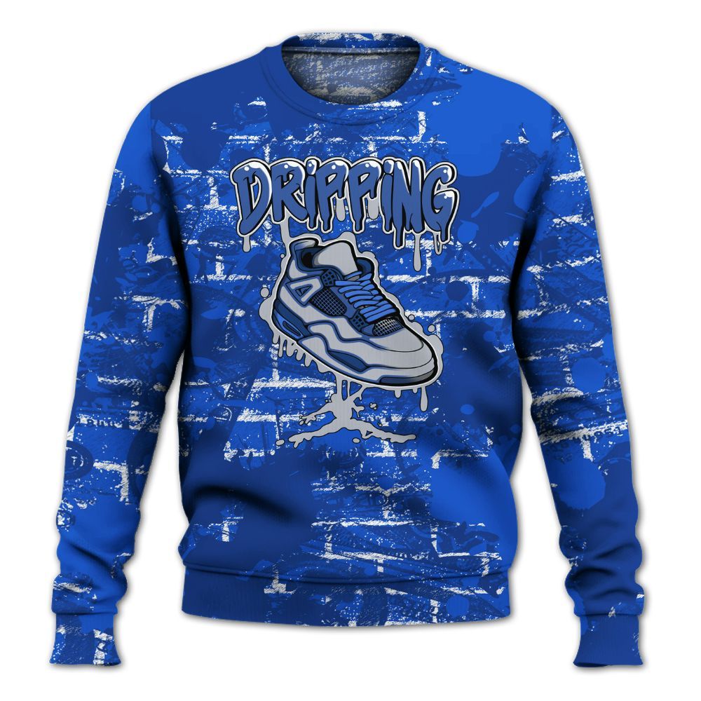 Sweatshirt To Match Air Foamposite One Royal - Dripping Shoe 4S Graphic Street Art All Over Print