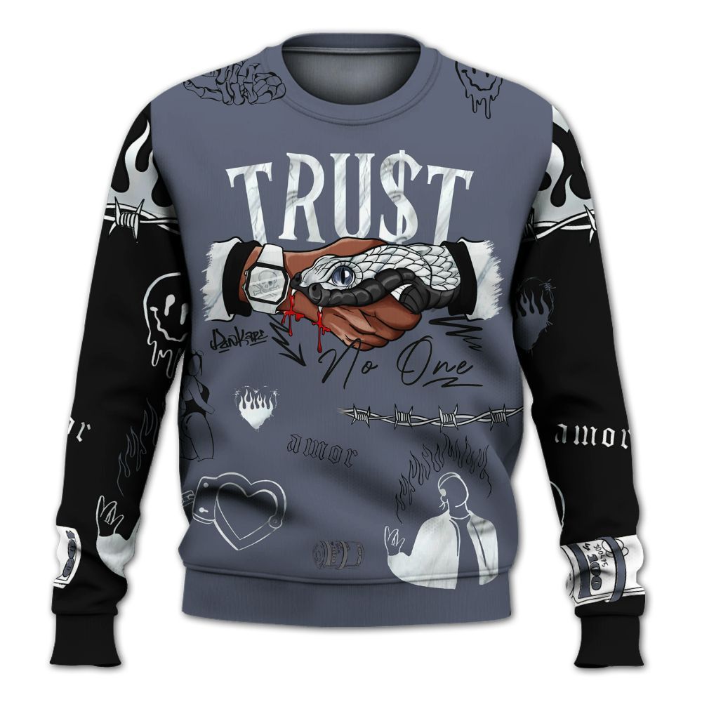 Sweatshirt To Match Air Foamposite Jin Kazama - Snake Trust No One All Over Print