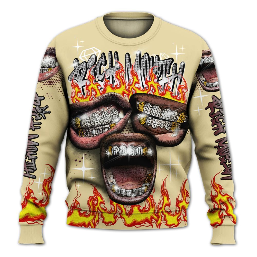 Sweatshirt To Match Women Phantom 12s - Rich Mouth Fire Rap Retro 90s All Over Print