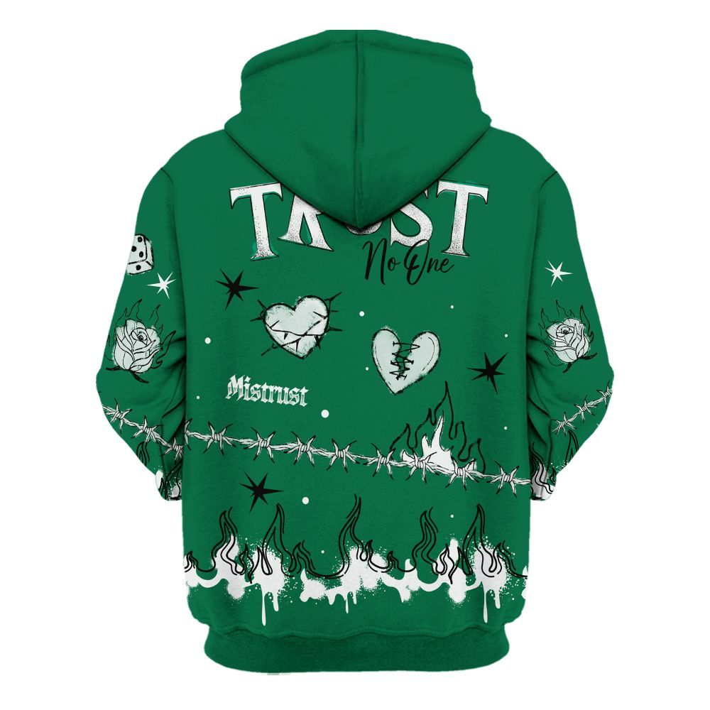 Hoodie To Match Pine Green 4s - Trust No One Snake-Bite Doodle Crayon All Over Print