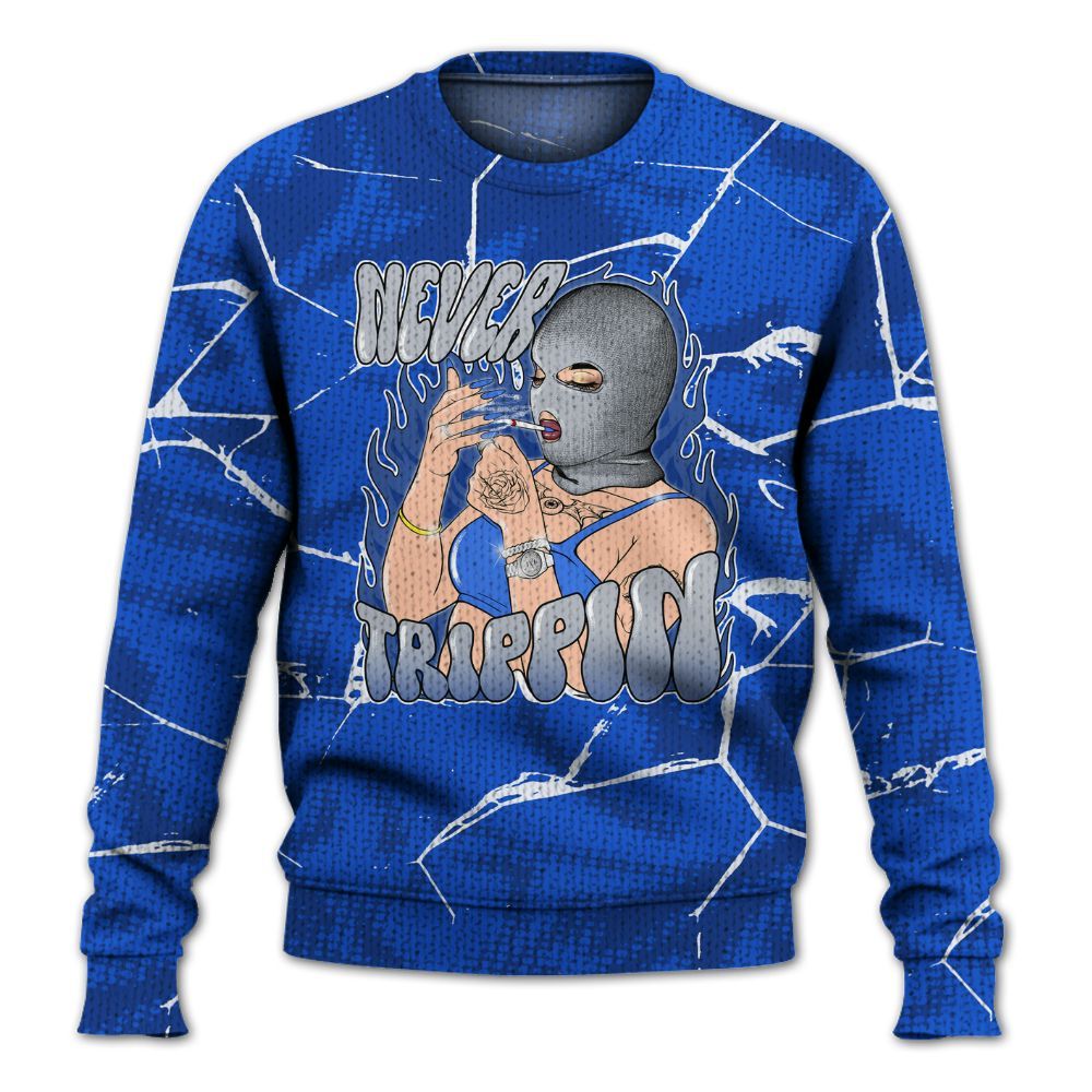 Knitted Sweater To Match Air Foamposite One Royal - Ne'er Trippin' Unique Crack