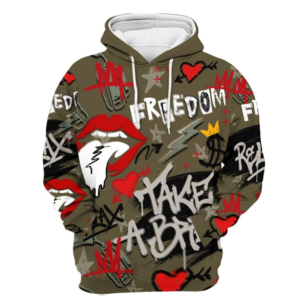 Hoodie To Match Dunk Low Year Of The Snake - Take Break Freedom Graffiti Streetwear All Over Print