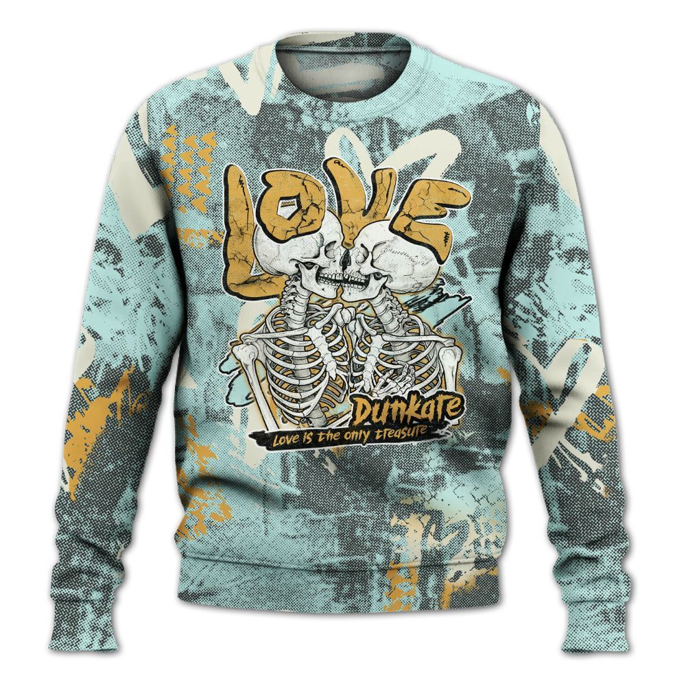 Sweatshirt To Match Pure Platinum 4s - Skull Love All Over Print