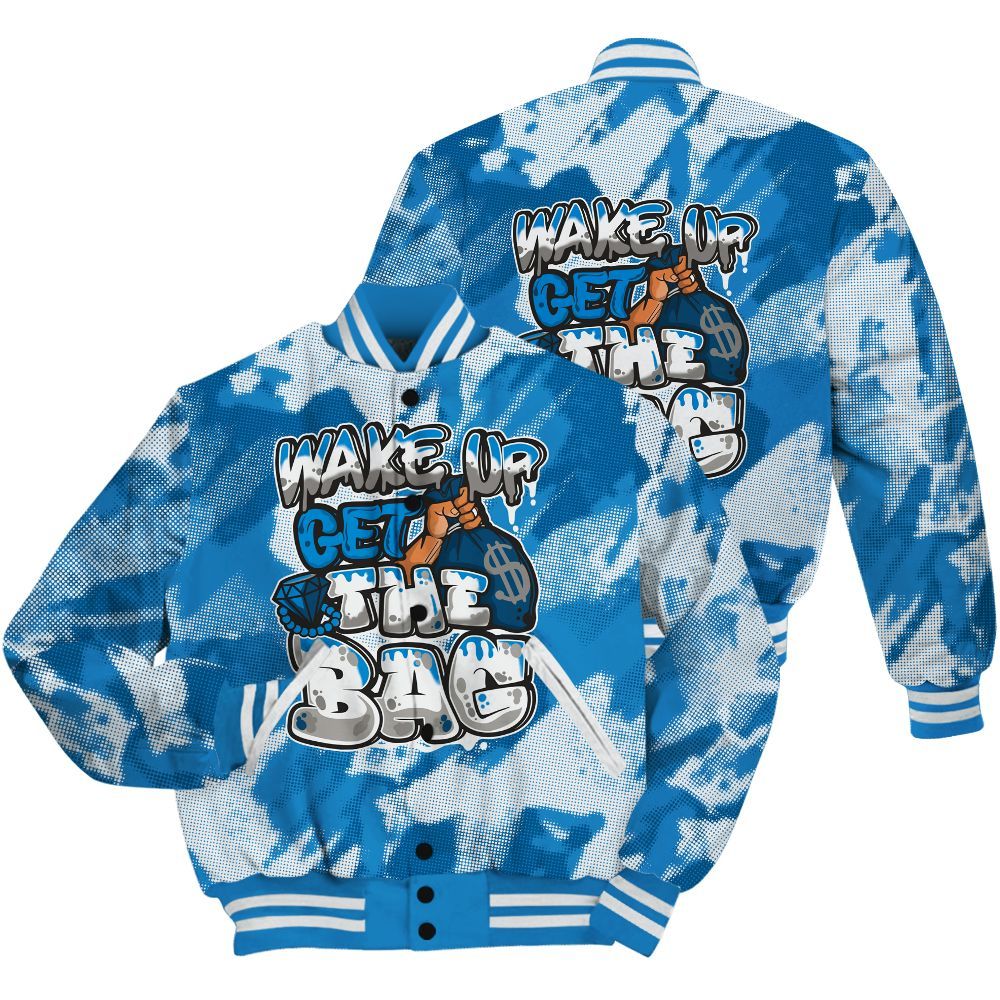 Varsity Jacket To Match Industrial Blue 4s Shirt - Get More Bags Abstract All Over Print