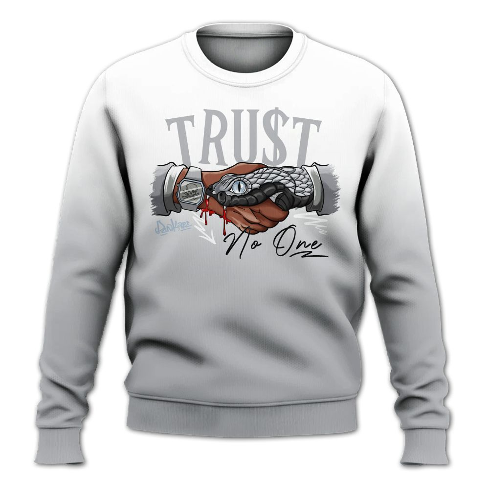 Sweatshirt To Match Low OG Wolf Grey 1s - Snake Trust No One Drip All Over Print