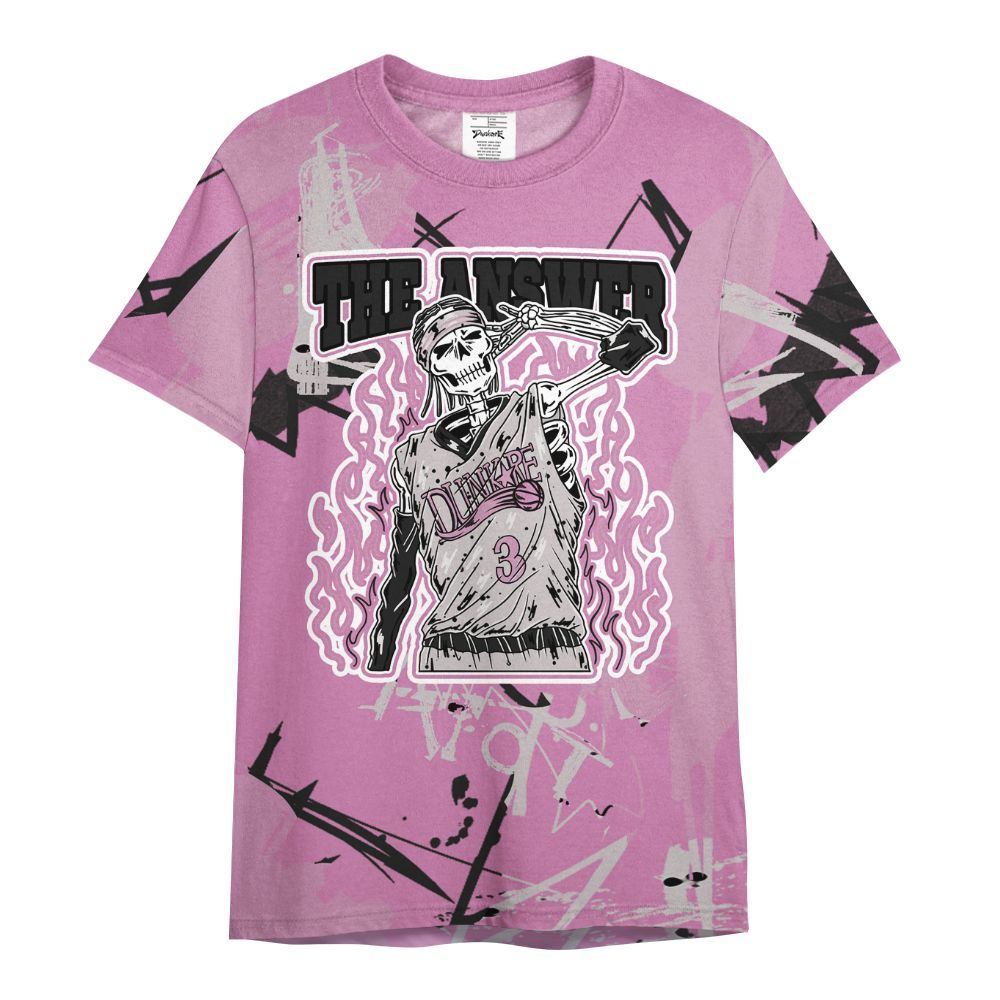 Shirt To Match Neutral Grey Black White Orchid 4s - Allen Answer Skeleton Messyz All Over Print