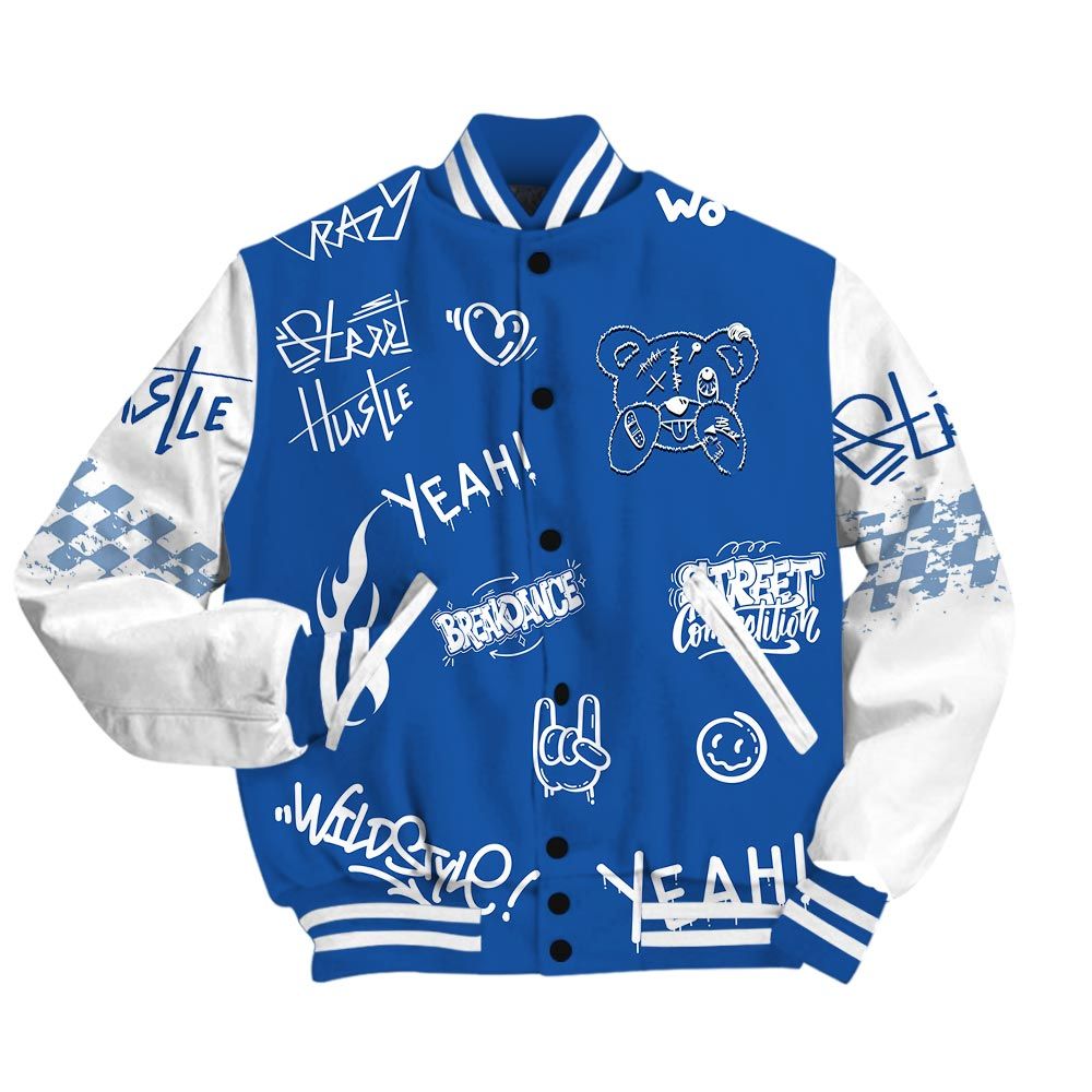 Varsity Jacket To Match Low Space Royal 11s - No Days Off Retro Varsity Jacket Outfit