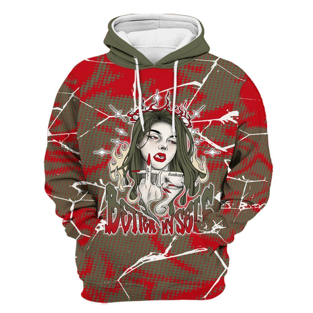 Hoodie To Match Low OG Medium Olive 1s - My-Self Crack Unique All Over Print