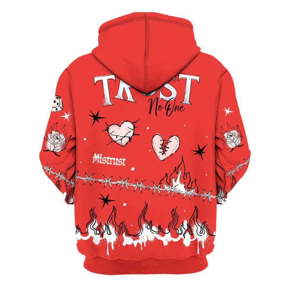 Hoodie To Match Vomero 5 Bright Crimson - Trust No One Snake-Bite Doodle Crayon All Over Print