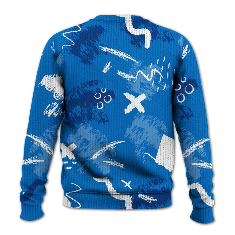 Knitted Sweater To Match Blueberry 12s - Hustle Grind Pray Graphic Street Style