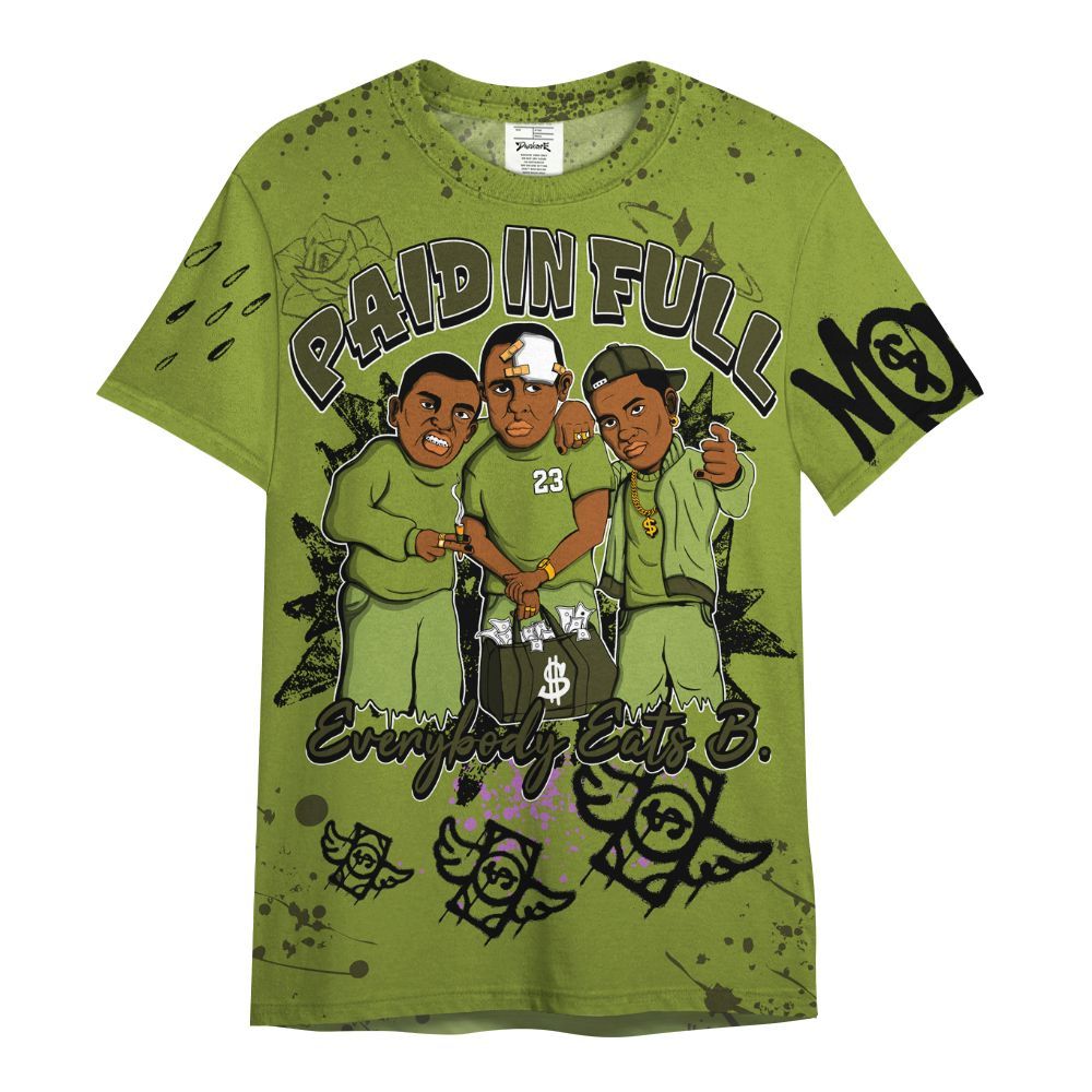 Shirt To Match SB Dunk Low Asparagus - Everybody Paid In Full Crayon All Over Print