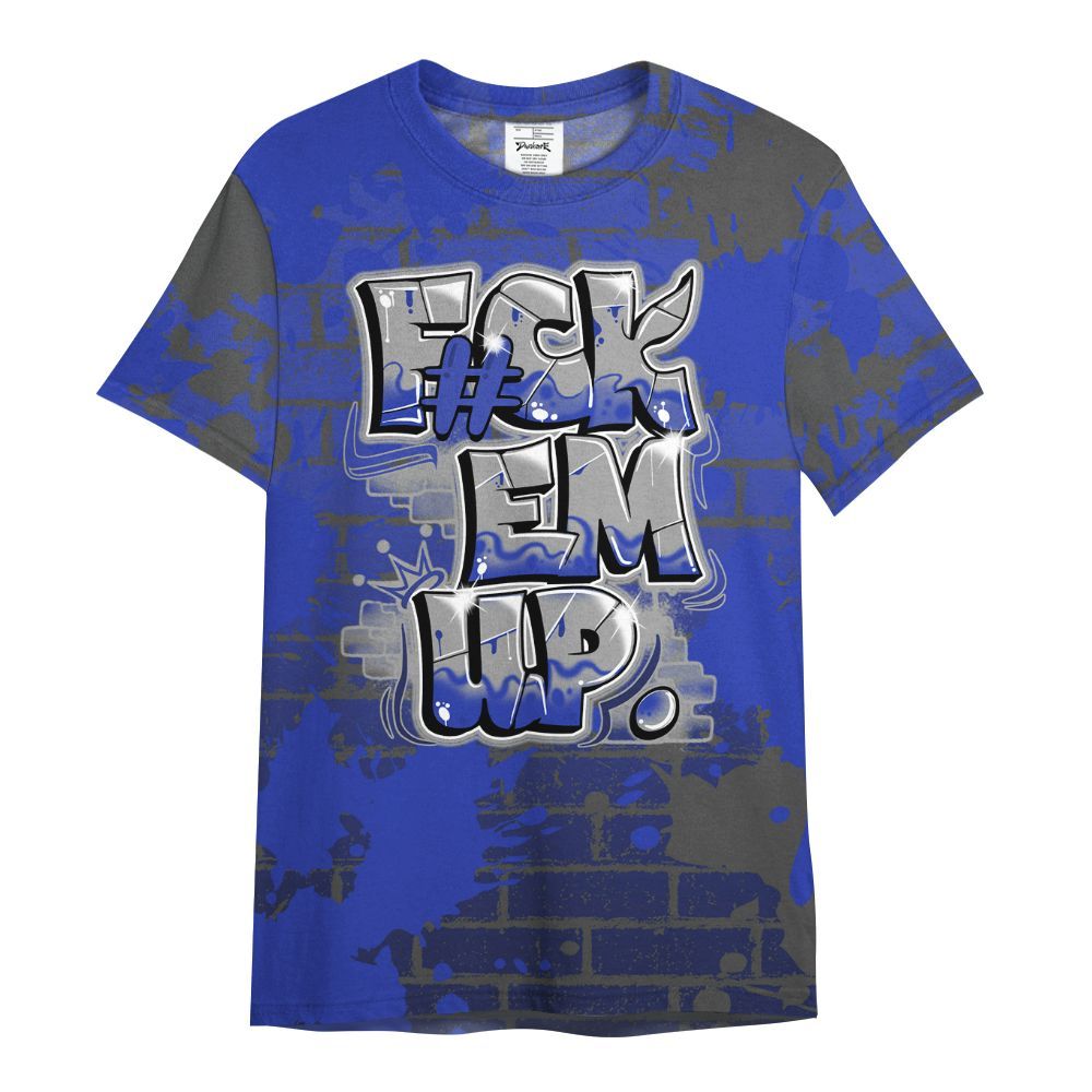 Shirt To Match Air Max Plus Black Racer Blue - F#ck Em Graphic Brick Art All Over Print