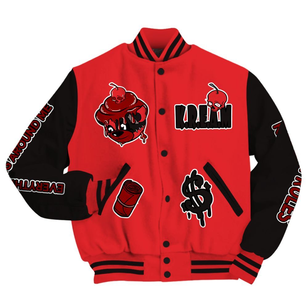 Varsity Jacket To Match Chile Red 9s - Loot Bear All Over Print