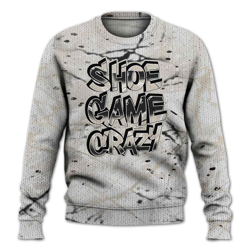 Knitted Sweater To Match Retro Reverse Metallic 5s - Shoe Game Crazy Graphic