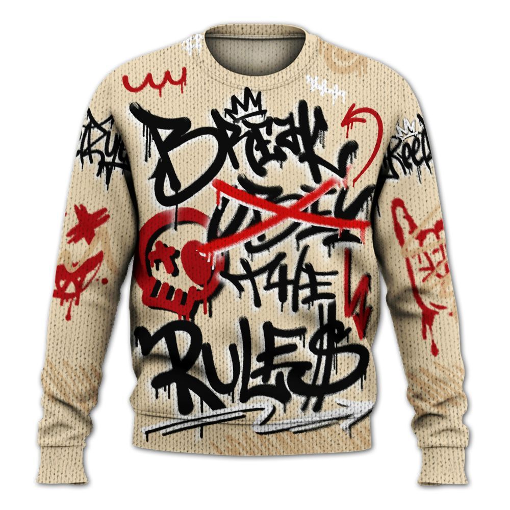 Knitted Sweater To Match Dunk Low Strawberry Waffle - Break Rules Streetwear