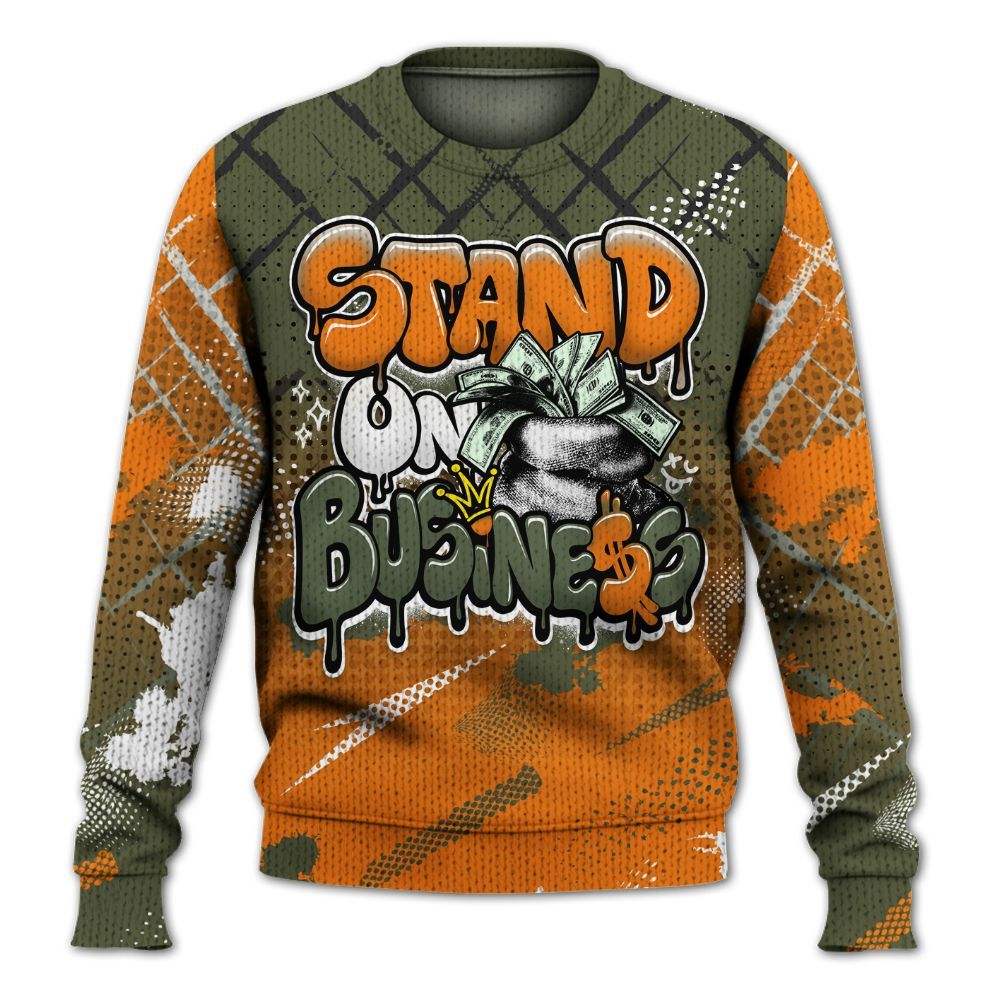 Sweater To Match Retro Undefeated 4s - Halftone Stand Business Dripping Graphic