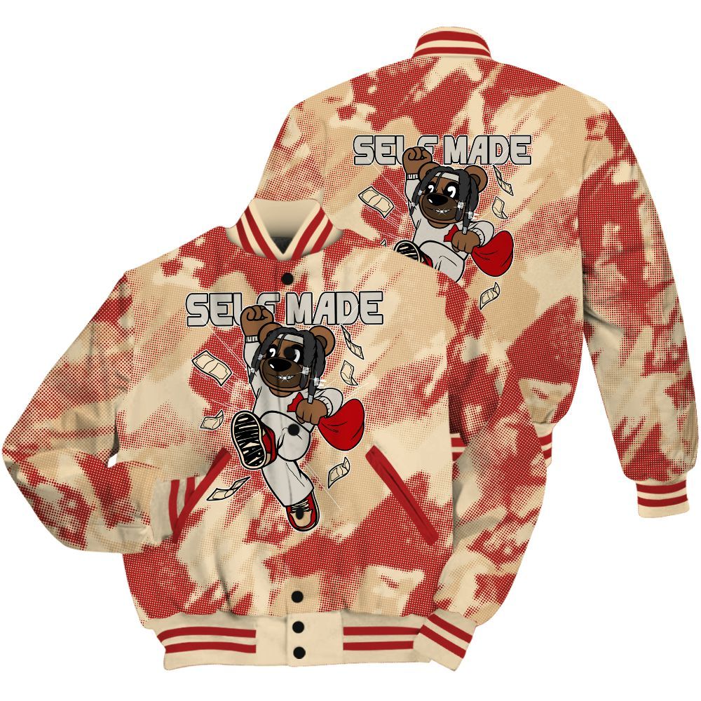 Varsity Jacket To Match Dunk Low Strawberry Waffle Shirt - Autonomous Bear Abstract Halftone All Over Print