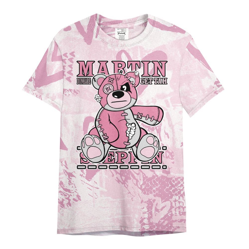 Shirt To Match Orchid 4s - Tah Steppin Bear Heart Grunge All Over Print