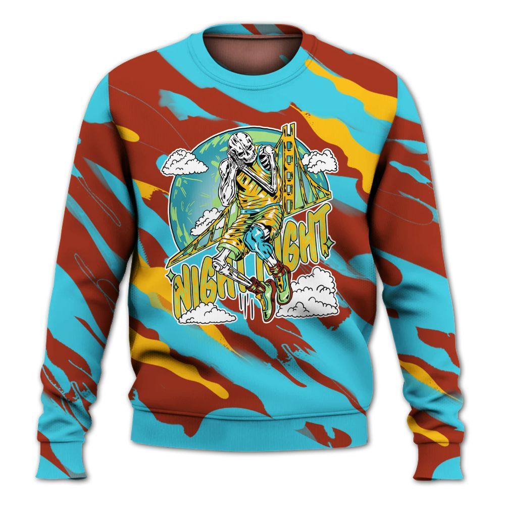 Sweatshirt To Match SB Dunk Di'Orr Greenwood - Seeya Skeleton Colored All Over Print