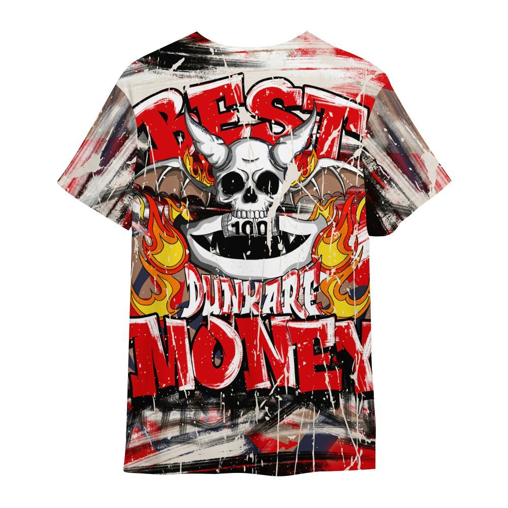 Shirt To Match Low OG Howard University 1s - Money Skull Smile Fire All Over Print