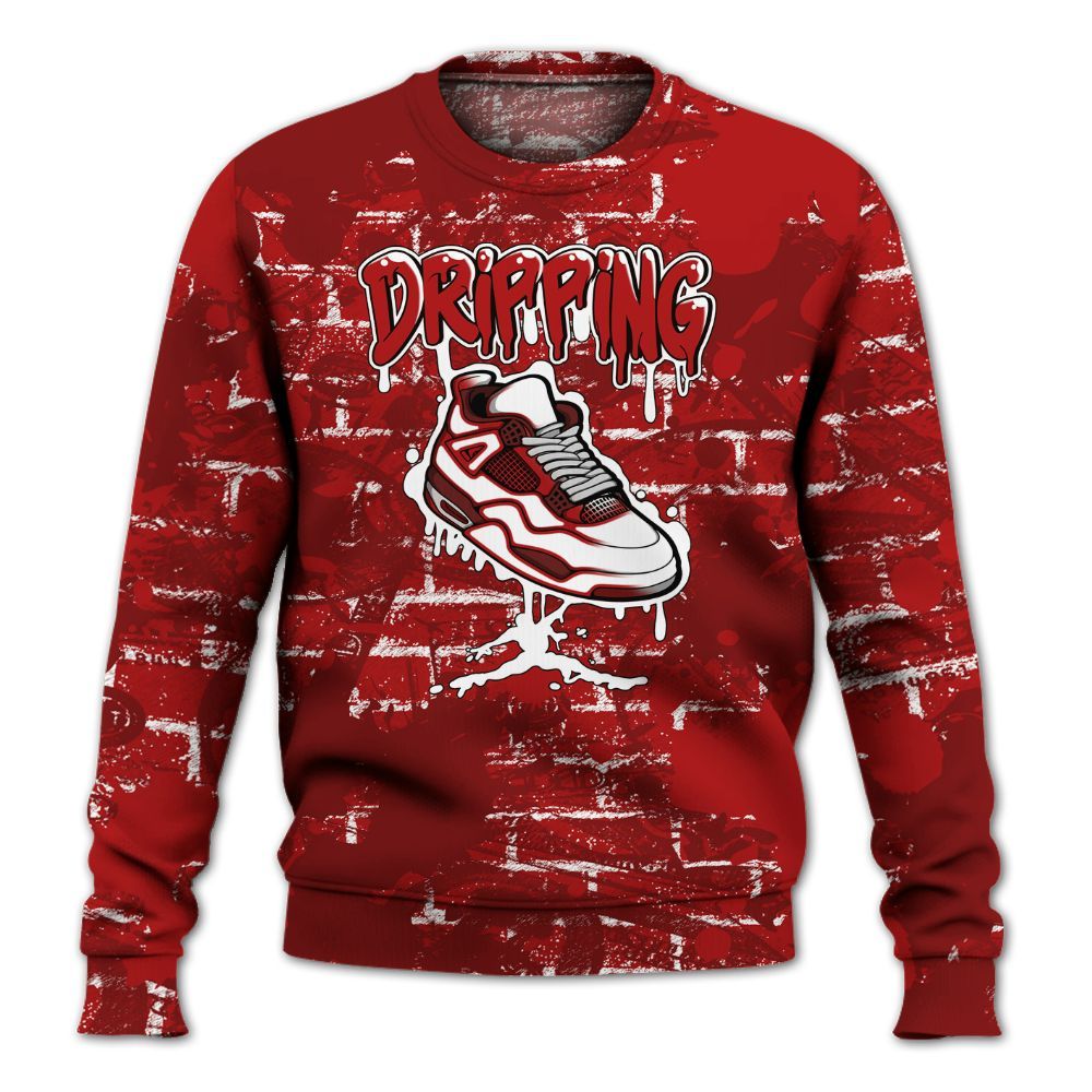 Sweatshirt To Match Red Taxi 12s - Dripping Shoe 4S Graphic Street Art All Over Print