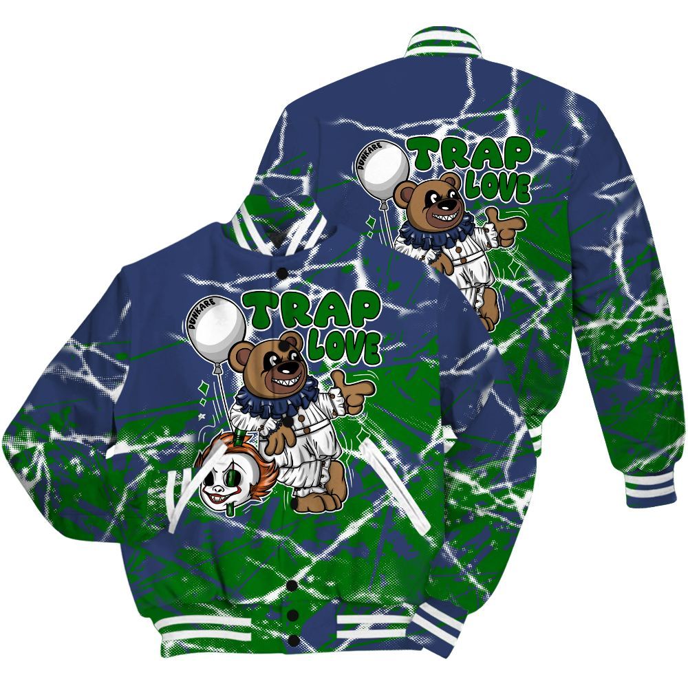 Varsity Jacket To Match Midnight Navy 13s Shirt - Trap Loves Bear Profound All Over Print