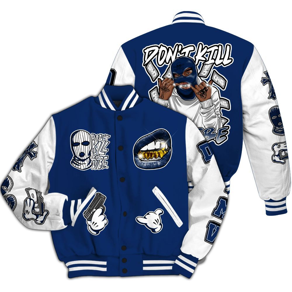 Varsity Jacket To Match High OG Deep Royal Blue 1s - Vibe.Unique All Over Print