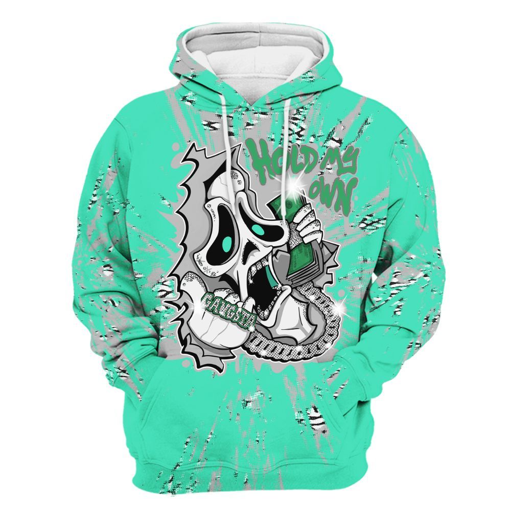 Hoodie To Match Black Green Glow 3s - Hold My Own Graphic Halloween All Over Print