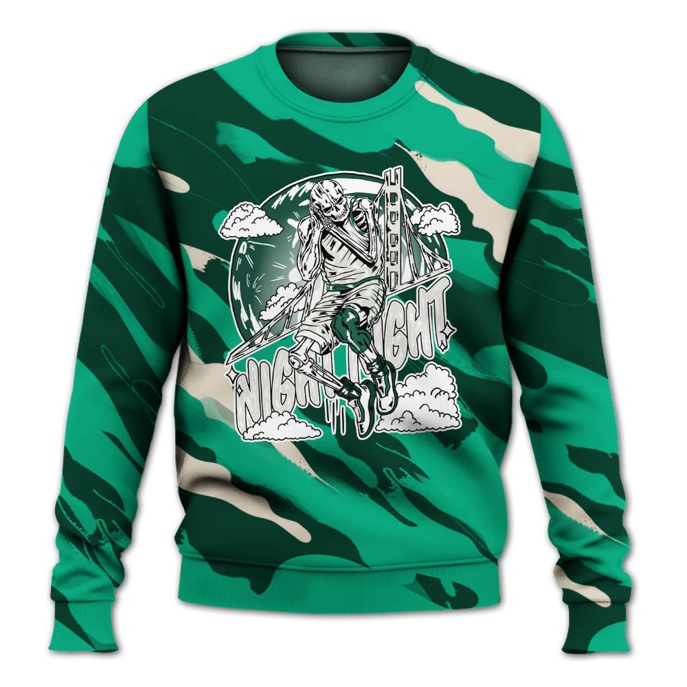 Sweatshirt To Match Oxidized Green 4s - Seeya Skeleton Colored All Over Print
