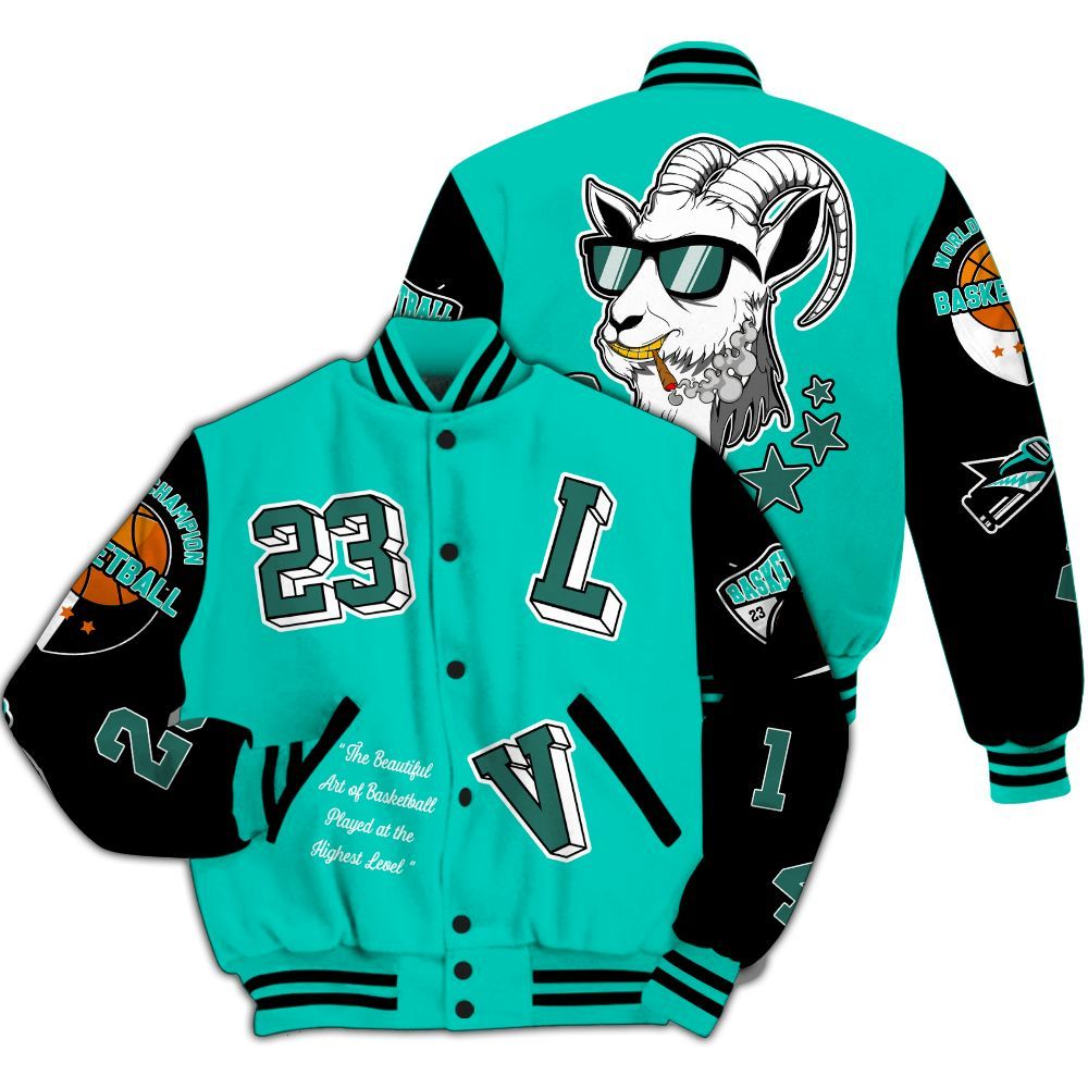 Varsity Jacket To Match Air Max 95 Dark Tiffany - The GOAT Got Em Retro Graphic All Over Print