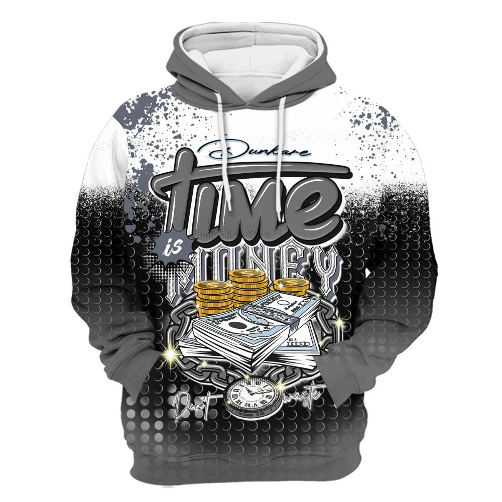Hoodie To Match Cool Grey 6s - Halftone Time Is Money All Over Print
