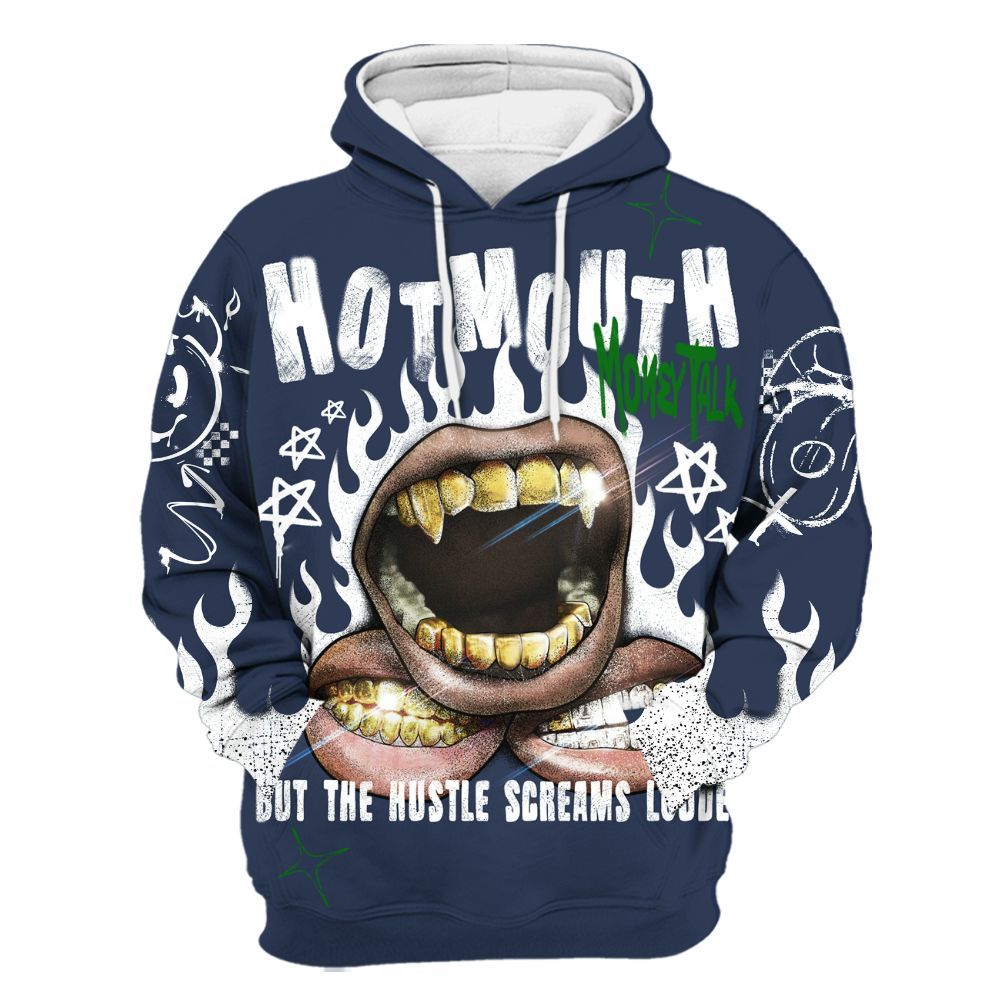 Hoodie To Match Midnight Navy 13s - Mouth Burning Street Style All Over Print