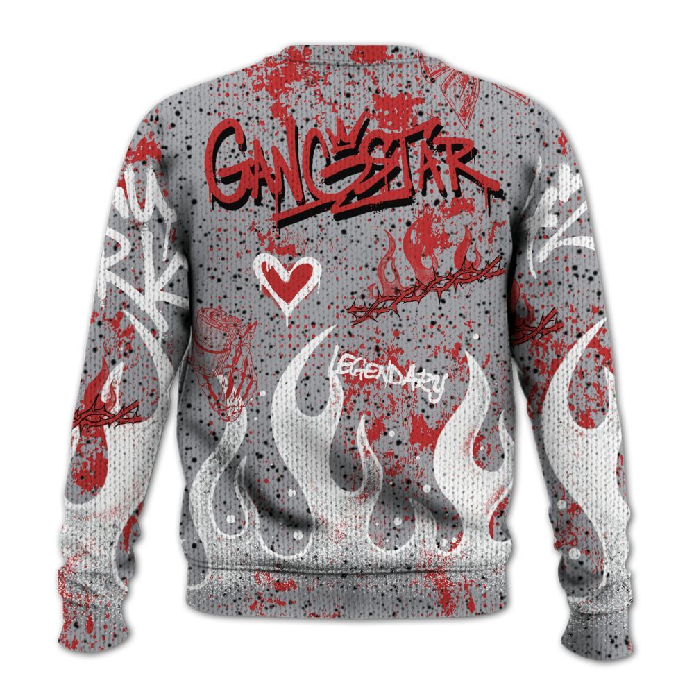 Knitted Sweater To Match White Cement 4s - Lucky Money Paid In Full Graffiti