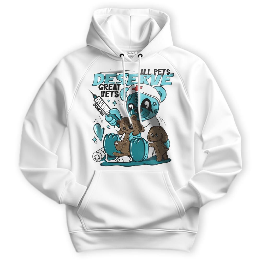 Sweatshirt To Match Oxidized Green 4s Hoodie - All Pets Deserve Great Vets Bear Hoodie Unisex