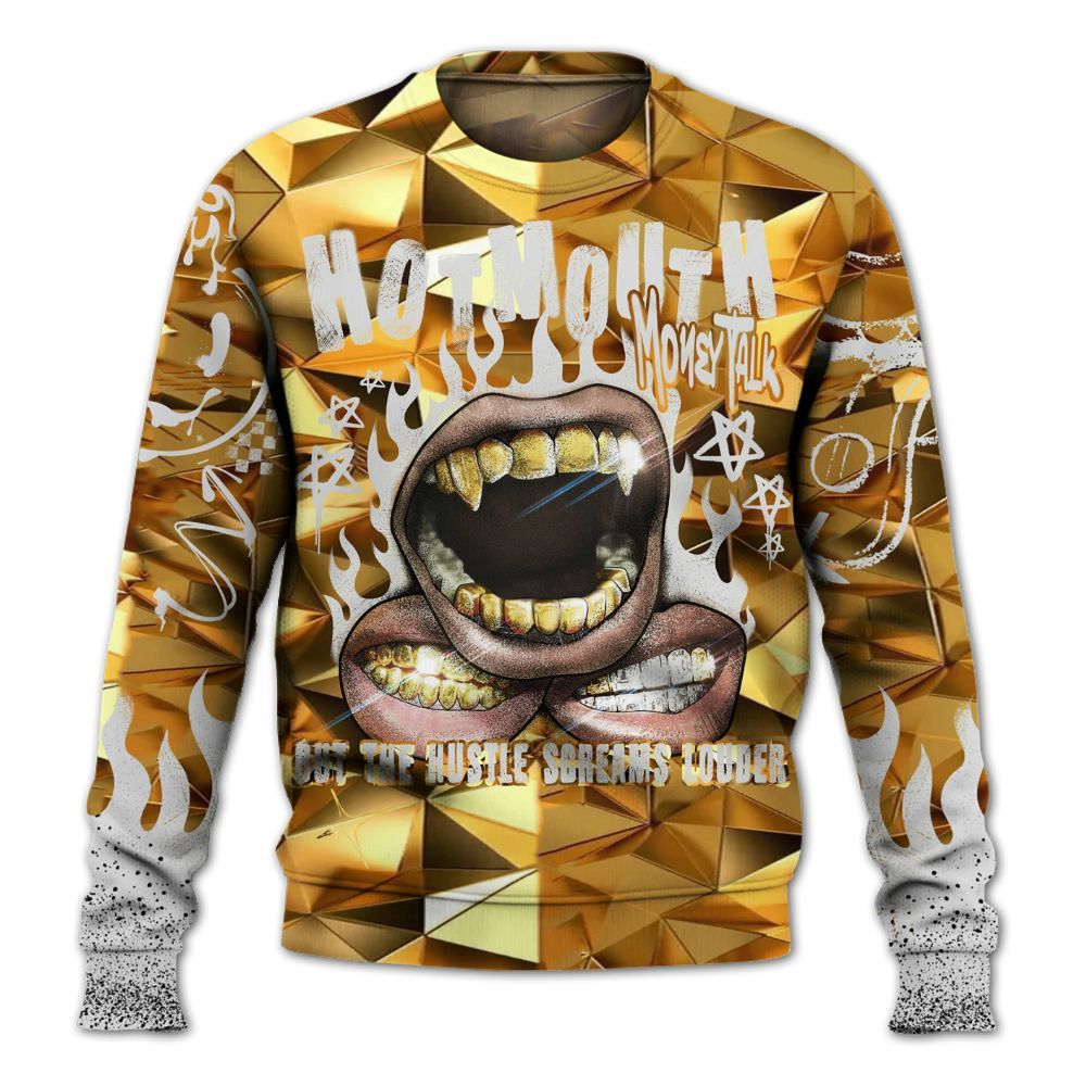 Sweatshirt To Match NET Gold 4s - Mouth Burning Street Style All Over Print