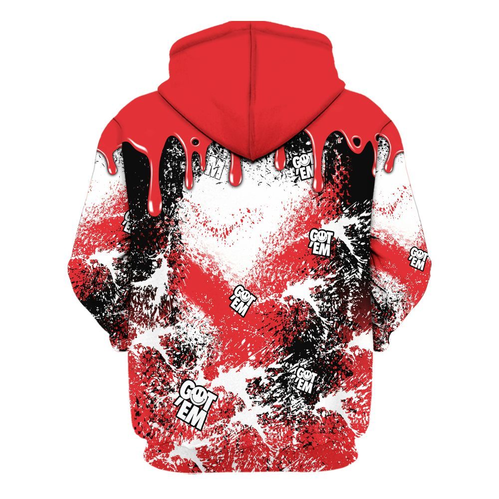 Hoodie To Match Chile Red 9s - Dripping 23 Drip All Over Print