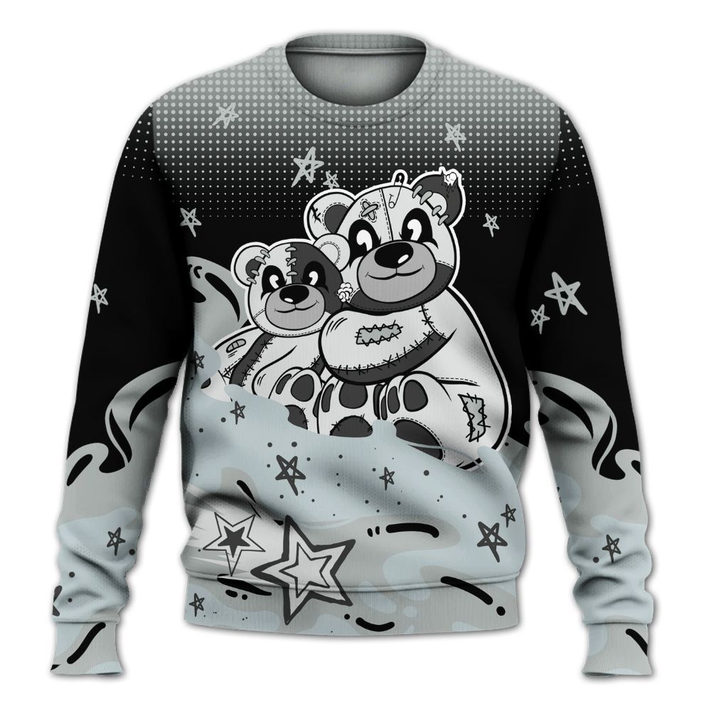 Sweatshirt To Match Black Wolf Grey 12s - Sincere Fondness Bear Stars All Over Print