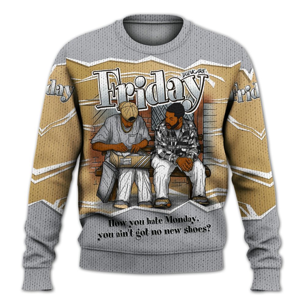 Sweater To Match Retro High OG Cool Grey 1s - Friday Movie 90s TV Graphic